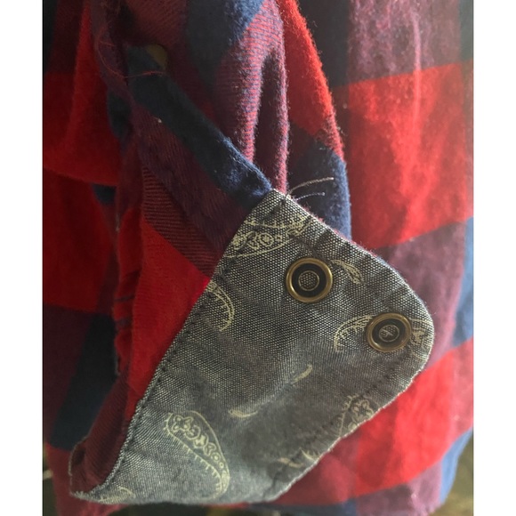 Flannel Flannel Flannel Camp Shirt long sleeve in a Blue & Red Check, M - Picture 5 of 6